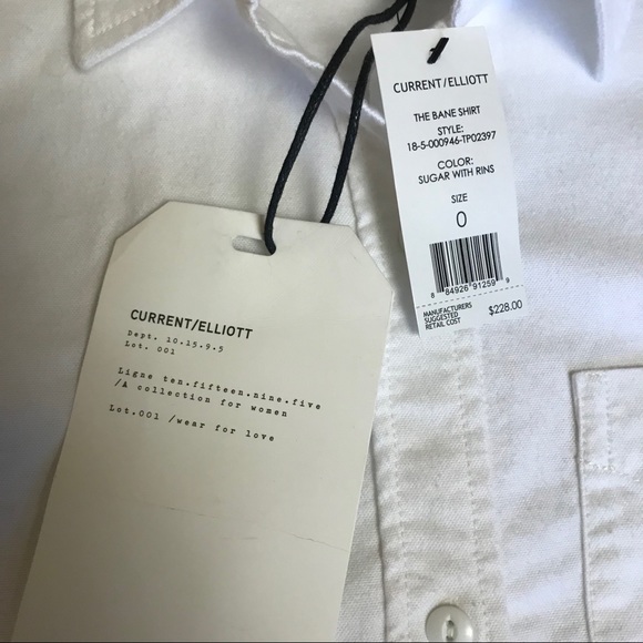 NEW Current Elliot The Bane Shirt white button up - Picture 8 of 8